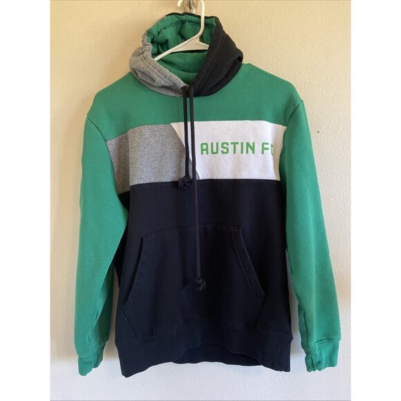 Austin FC Mitchell & Ness Colorblock Fleece Pullover Hoodie Adult Mens Small - Picture 2 of 12